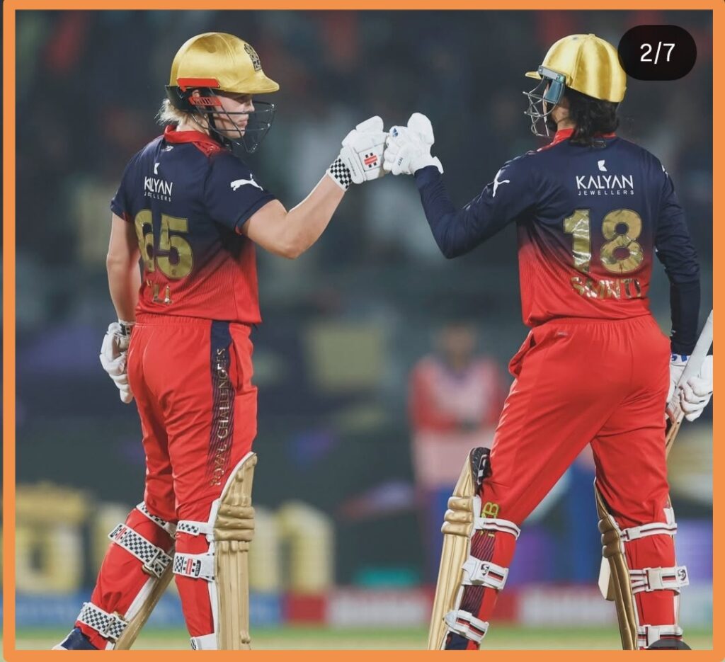 Smriti Mandhana and Georgia Voll batting partnership for RCB in WPL 2026 final against DC