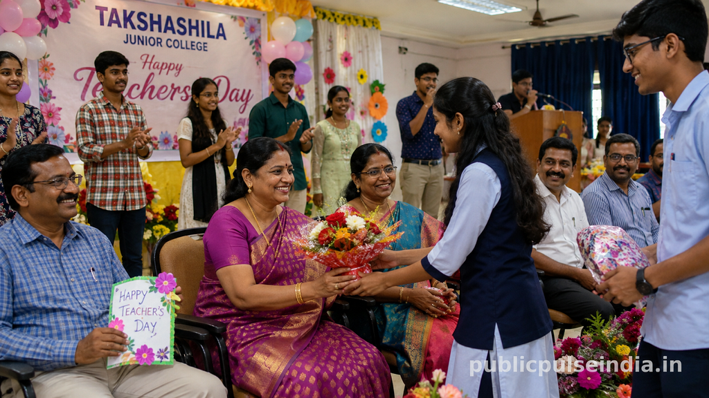 teachersday celebration to takshashila jr college .publicpulseindia